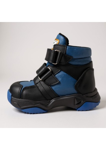 Mavi Siyah Hakiki Deri Çocuk Botu fırsatları