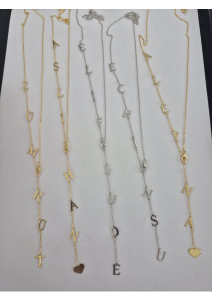 925 Ayar Papatya Silver Özel Kalpli Isim Kolye.rose,gold,rodaj, fırsatları