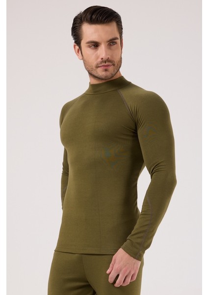 Thermo-Fit Erkek Termal Içlik Üst Kayak Içliği Askeri Haki Yeşil