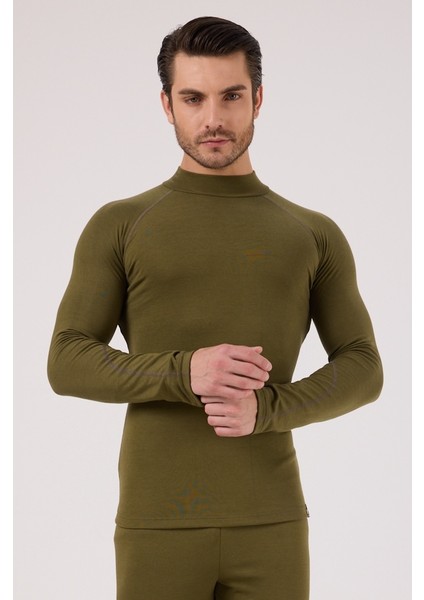 Thermo-Fit Erkek Termal Içlik Üst Kayak Içliği Askeri Haki Yeşil fırsatları