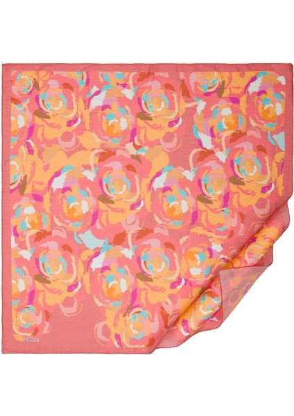 Ipekevi Duygusal Çiçekler Tensel Desenli Eşarp Gül Kurusu