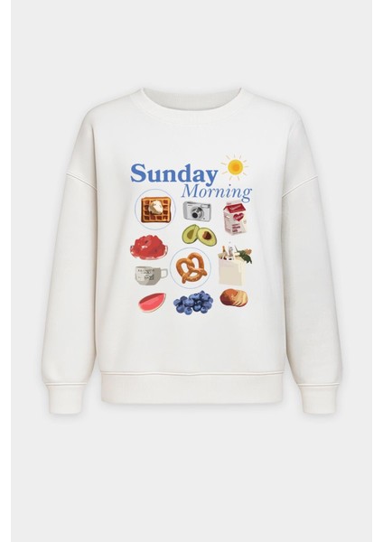 Kadın Içi Şardonlu Baskılı Oversize Sweatshirt fiyatları