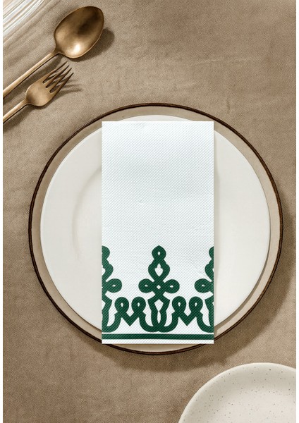 Nora Koyu Yeşil Desenli 16'lı Kutulu Kağıt Airsoft Peçete