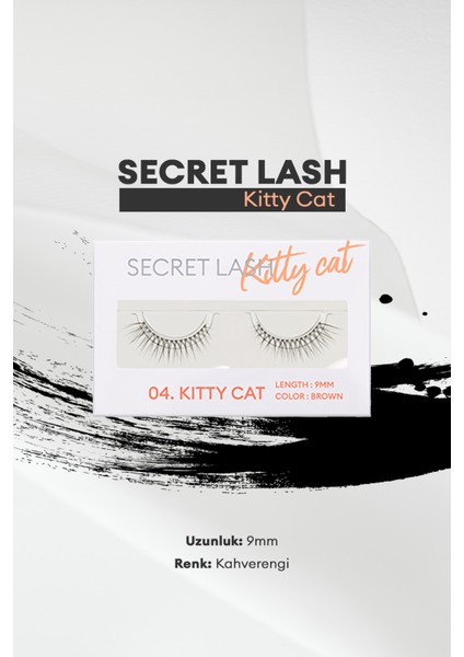 Doğal Görünüm Sunan Kahverengi Takma Kirpik Secret Lash (No.4 Kitty Cat)