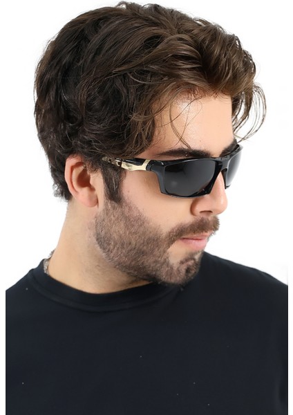 Erkek Siyah Sportif UV400 Güneş Gözlüğü Gold Detay WP25-31 fiyatları