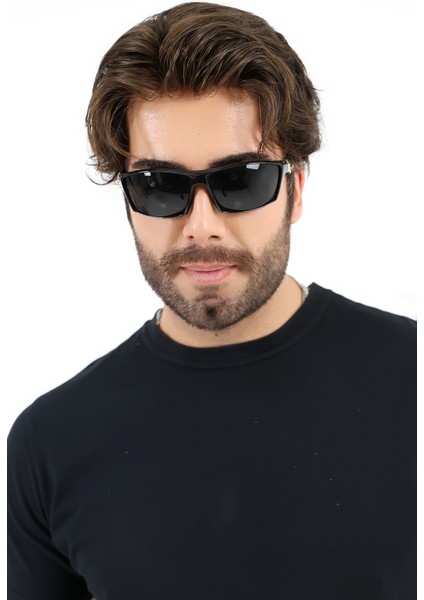 Erkek Siyah Sportif UV400 Güneş Gözlüğü Gold Detay WP25-31 modelleri