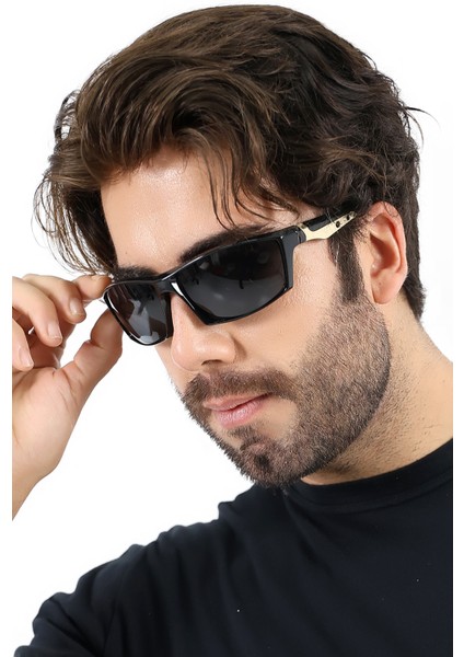 Erkek Siyah Sportif UV400 Güneş Gözlüğü Gold Detay WP25-31 indirimleri