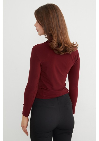 Drapeli Balıkçı Yaka Bluz