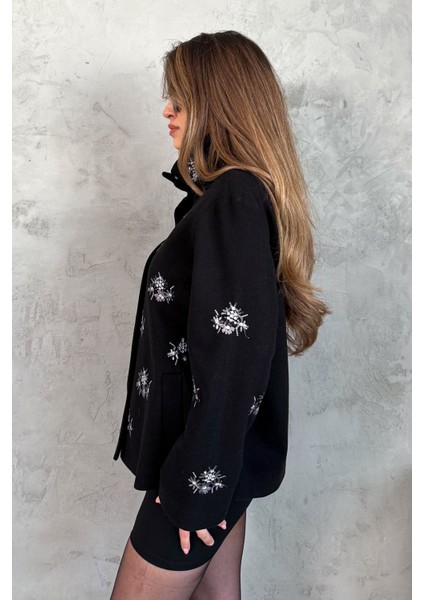 Kadın Pul Işlemeli Kaşe Kaban 99735 fiyatları