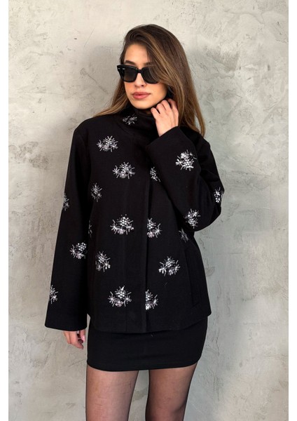 Kadın Pul Işlemeli Kaşe Kaban 99735 indirimleri