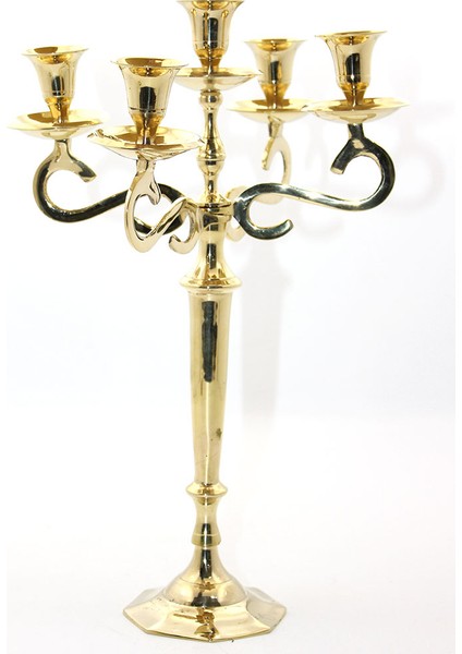 Pirinç 5&apos;li Şamdan