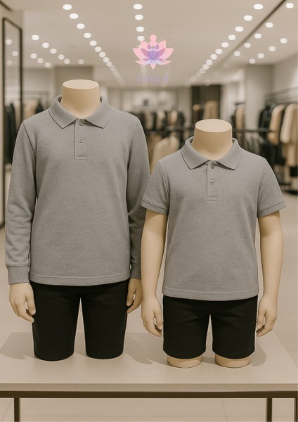 %100 Pamuk Uzun Kol & Kısa Kol 2 Adet Polo Yaka Tişört LL.DC.IN1.002