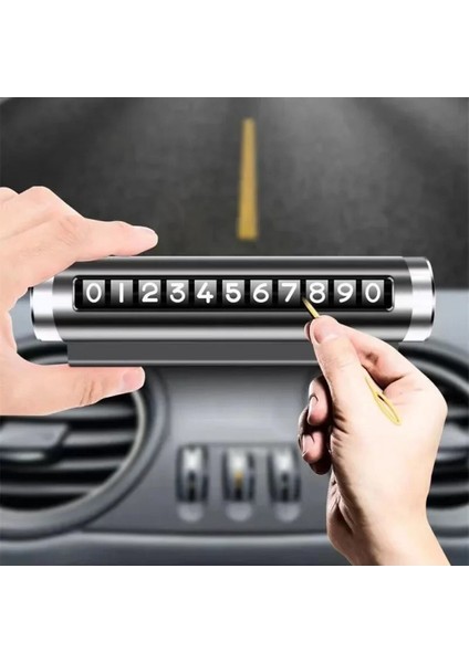 Araç Içi Telefon Numaratör Çevirmeli Gümüş Metalik Kasa Parkmatik Araba Numaratör Cn