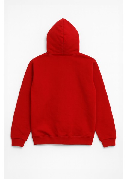 Erkek Kapüşonlu Cepli Içi Polarlı Parçalı Kırmızı Sweatshirt fiyatları