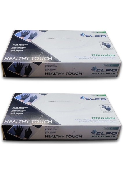 Siyah Pudrasız Hibrit Eldiven M Beden 100 Adet ( 2 Paket )