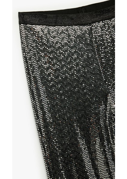 Beli Lastikli Pullu Payetli Ispanyol Paça Pantolon modelleri