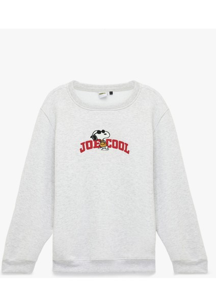 Uzun Kollu Bisiklet Yaka Lisanslı Snoopy Baskılı Sweatshirt