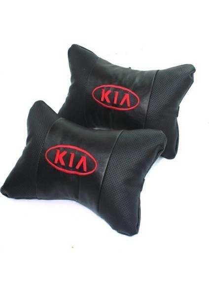 Kia Logolu Lüx Boyun Yastığı Çift Suni Deri Suni Deri