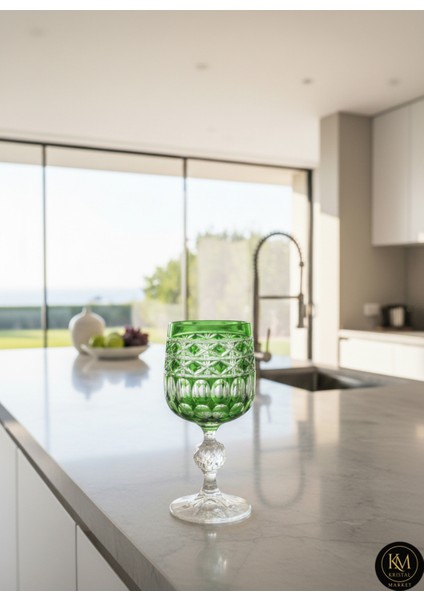 El Yapımı Kristal Haven Desen Bardak