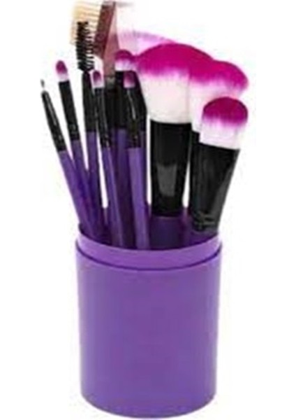 Profesyonel 12’li Makyaj Fırça Seti – Silindir Kutu | Sıyah Renk | Pudra, Allık, Far ve Kontür Fırçaları | Dökülme Yapmayan Yumuşak Kıllar modelleri