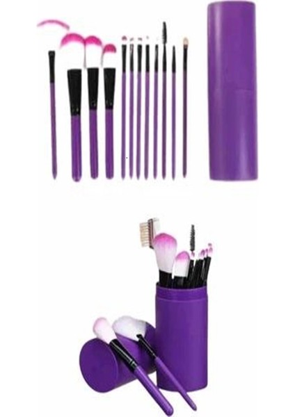 Profesyonel 12’li Makyaj Fırça Seti – Silindir Kutu | Sıyah Renk | Pudra, Allık, Far ve Kontür Fırçaları | Dökülme Yapmayan Yumuşak Kıllar indirimleri