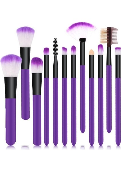 Profesyonel 12’li Makyaj Fırça Seti – Silindir Kutu | Sıyah Renk | Pudra, Allık, Far ve Kontür Fırçaları | Dökülme Yapmayan Yumuşak Kıllar