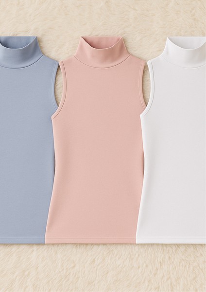 Kadın Modal & Pamuklu Sıfır Kol Balıkçı Yaka Pudra - Beyaz - Açık Mavi 3'lü Atlet LL.K66.O143.001 fiyatları