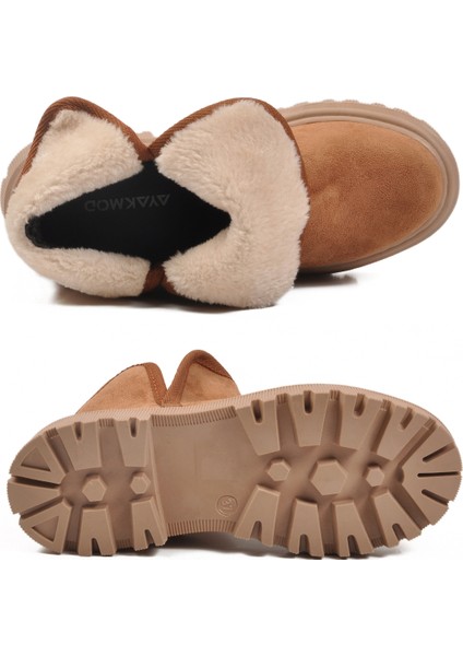 Taba Süet Içi Kürklü Kadın Topuklu Bot indirimleri