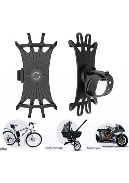 Bisiklet Motorsiklet Atv Motosiklet Gidon Telefon Tutucu Tutacağı Lastikli Siyah Silikon Cn fırsatları