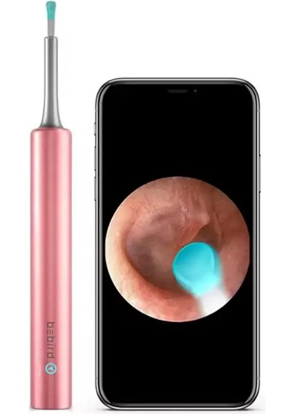 Bebırd T5 3mp Kamera 3.5mm Lens Şarjlı Wıfı Görüntülü Kulak Temizleyici Pembe Renk