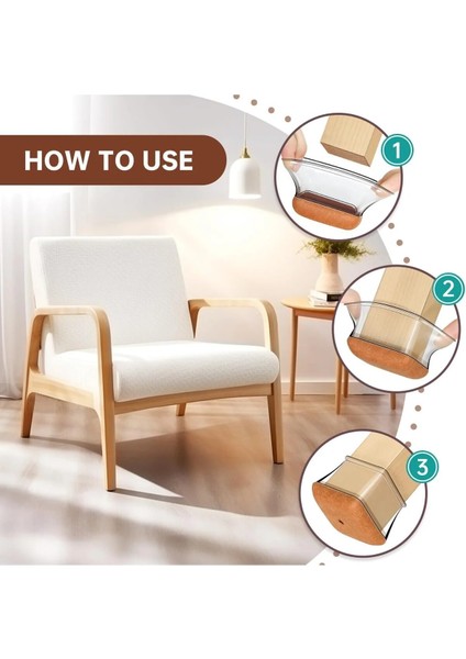 4’lü Keçeli Mobilya Ayağı Koruyucu Silikon – Kaydırmaz ve Çizilmez Sandalye & Masa Ayağı Koruyucu