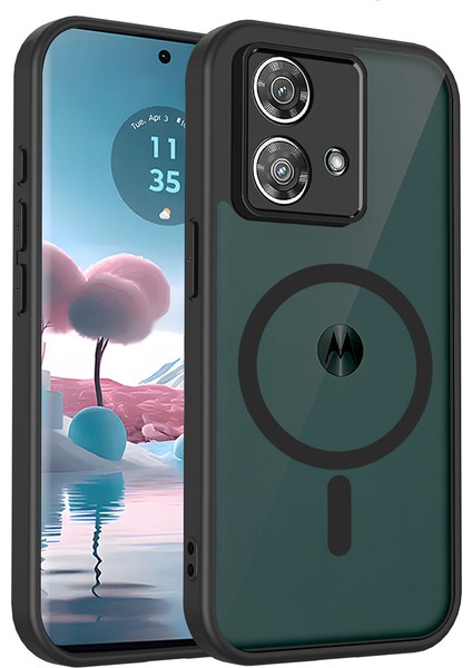 Motorola Edge 40 Neo Kılıf, Manyetik Yarı Saydam Mat Darbeye Dayanıklı ve Parmak Izi Önleyici Koruyucu Kılıf-Siyah (Yurt Dışından)