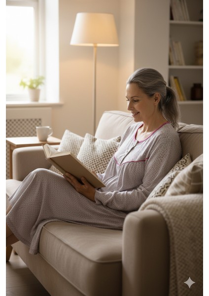 Kadın Boydan Anne Gecelik Elbise %100 Pamuk Çiçekli Desenli Rahat ve Tam Kalıp fırsatları