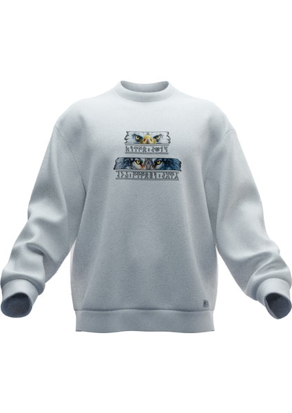 Kartal Kurt Baskılı Oversıze Sweatshırt (Unısex)