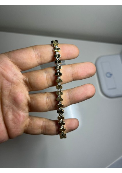 Altıgen Taşlı Gold Bileklik modelleri