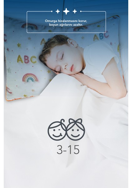 Müslin Kumaşlı Ortopedik Çocuk Yastığı,visco Parçacıklı Pamuk Kılıflı 40*60 *1100 Gr(Abc) fiyatları