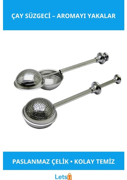 Paslanmaz Çelik Dayanıklı Pratik Çay Süzgeci