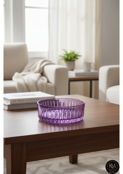 25CM Kristal Kesme Dekor Sofra Kasesi Meyvelik 25CM