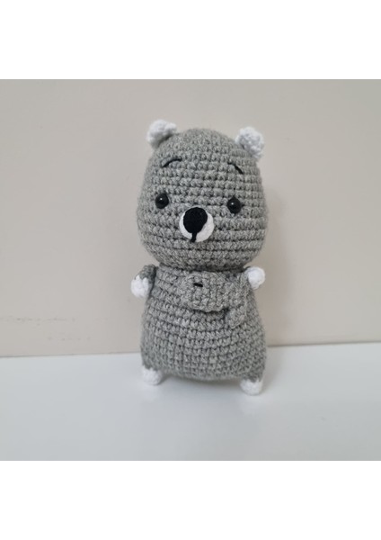 Amigurumi Balık Sever Ayıcık Organik Örgü Oyuncak Oyun Arkadaşı