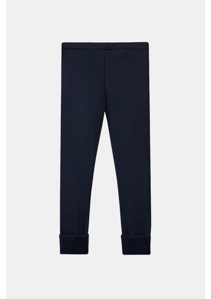 Koyu Lacivert Kız Çocuk Içi Peluş Kulaklı Tavşan Nakışlı Extra Kalın Kışlık Tayt fiyatları