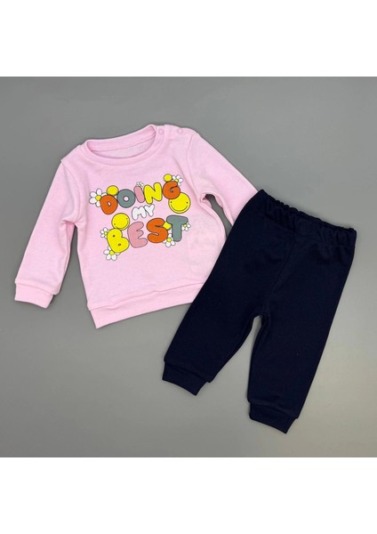 Kız Bebek Baskılı Çıt Çıtlı Alt Üst Ikili Gündelik Takım 6-18 Ay fiyatları