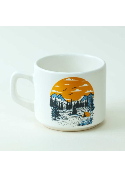 Kamp ve Dağ Desenli Seramik Kupa modelleri