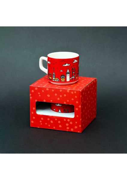 Istanbul Desenli Kırmızı Seramik Kupa modelleri