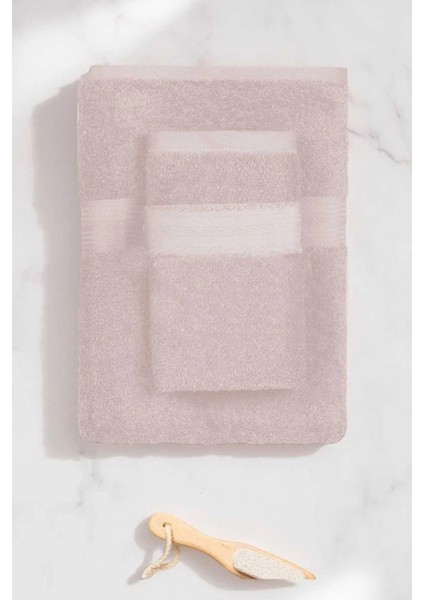 2 Parça Battal Lüks Premium Banyo Spa Havlu Takımı 90X170 cm Pudra