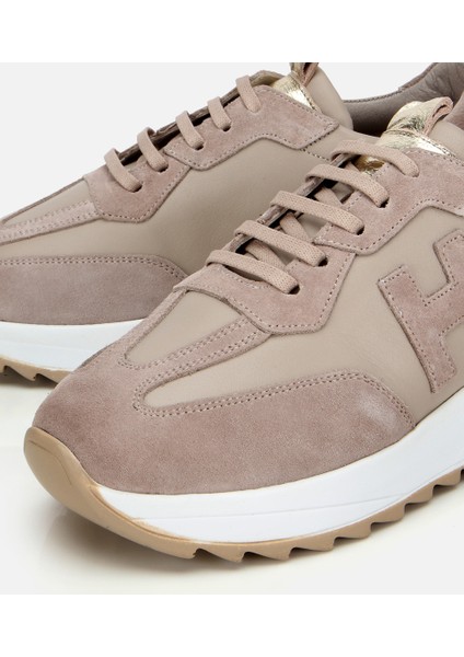 01AYH314510A450 KADIN Süet Deri Bej Comfort Spor Ayakkabı modelleri