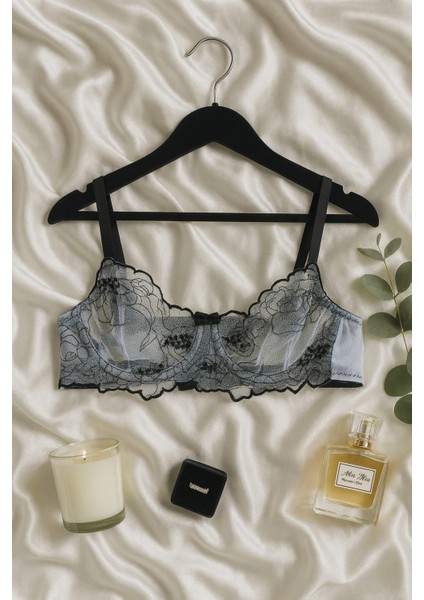 Siyah Çiçek Desenli Dantel Bralet & Külot Iç Giyim takımı fiyatları
