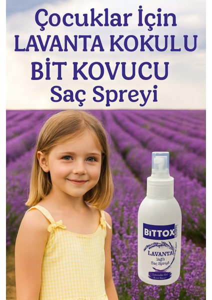 Çocuklar Için Lavanta Yağlı Bit Kovucu Saç Spreyi 100 ml