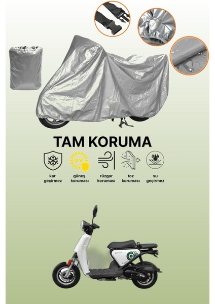 Gri Yuki QM50QT-6E Snoopy Uyumlu Motosiklet Brandası, Koruyucu Örtü, Motor Branda