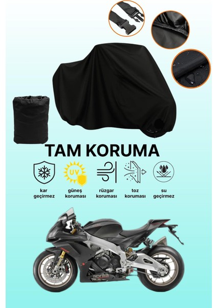 Siyah Aprilia Rsv4 1100 Uyumlu Motor Branda, Koruyucu Örtü, Motosiklet Brandası
