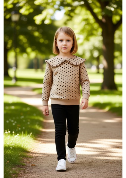 Sevimli Yaka Detaylı Kız Çocuk Örme Takım Konforlu Günler Kaliteli Şık Rahat Günlük modelleri